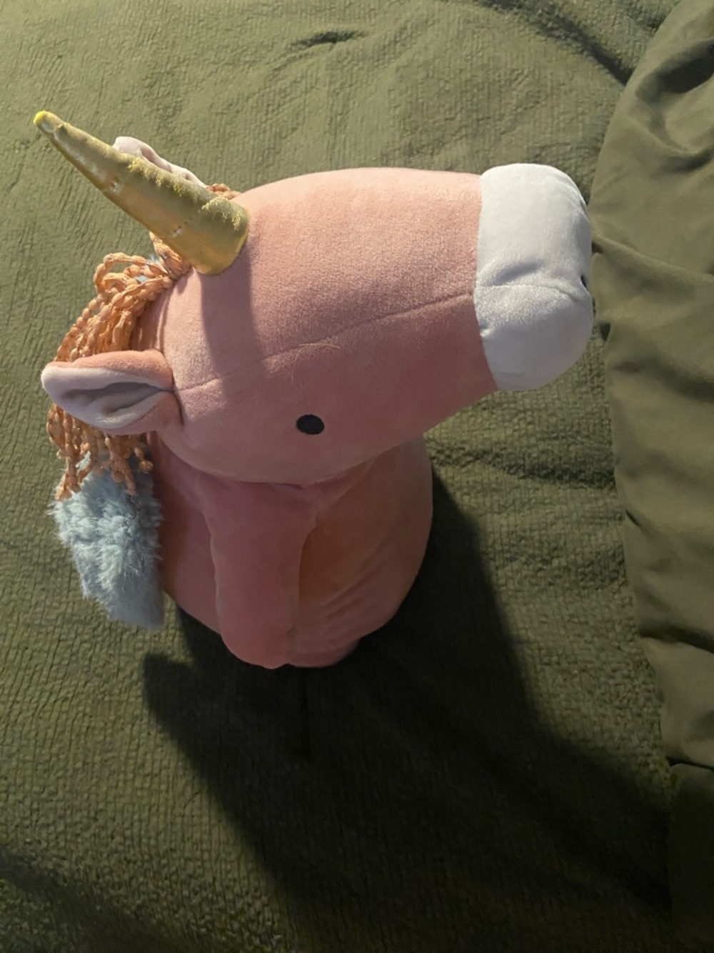 Plush Pink Unicorn Stuffed Animal with Gold Horn